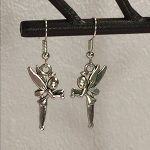 4/$15 ~ Silver Tinkerbell Fairy Earrings